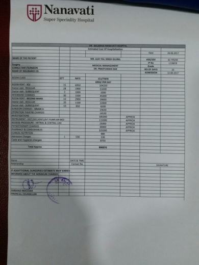 Second estimate given by nanavati