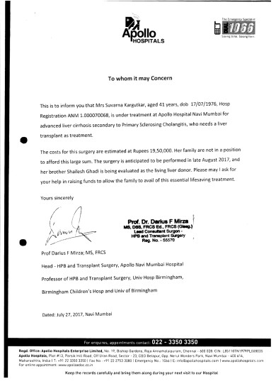 Hospital Letter