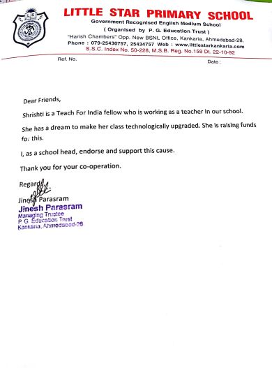 Letter from the School Head