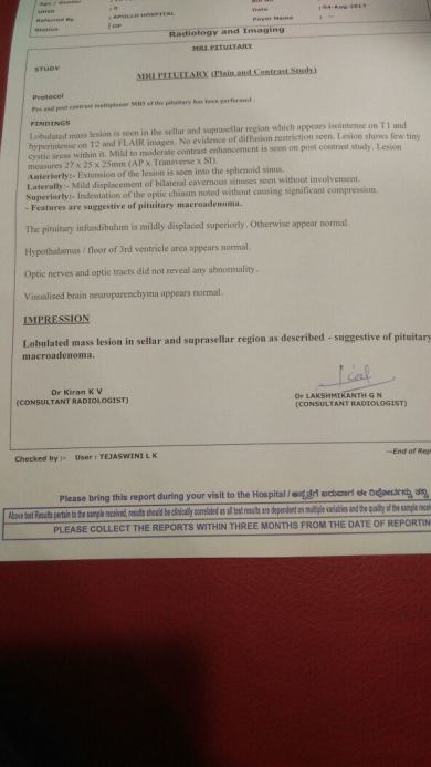 Report of MRI