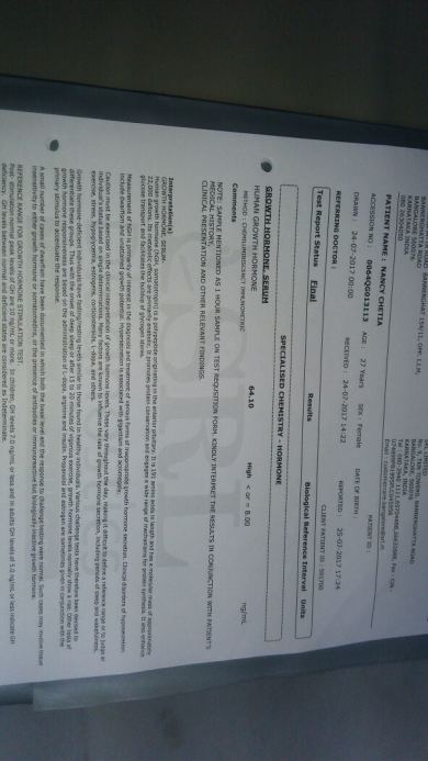 Report for growth hormone increase