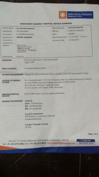 Doctors statement