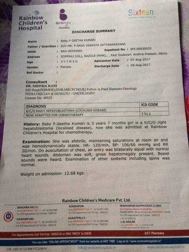 Lattest document after chemotheraphy