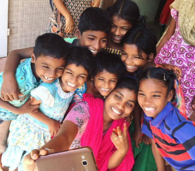 Sarala with the Kids