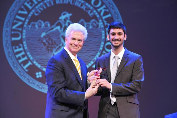 Receiving the Elmer Capshaw Award For Outstanding Senior in Media Receiving the Elmer Capshaw Award For Outstanding Senior in Media