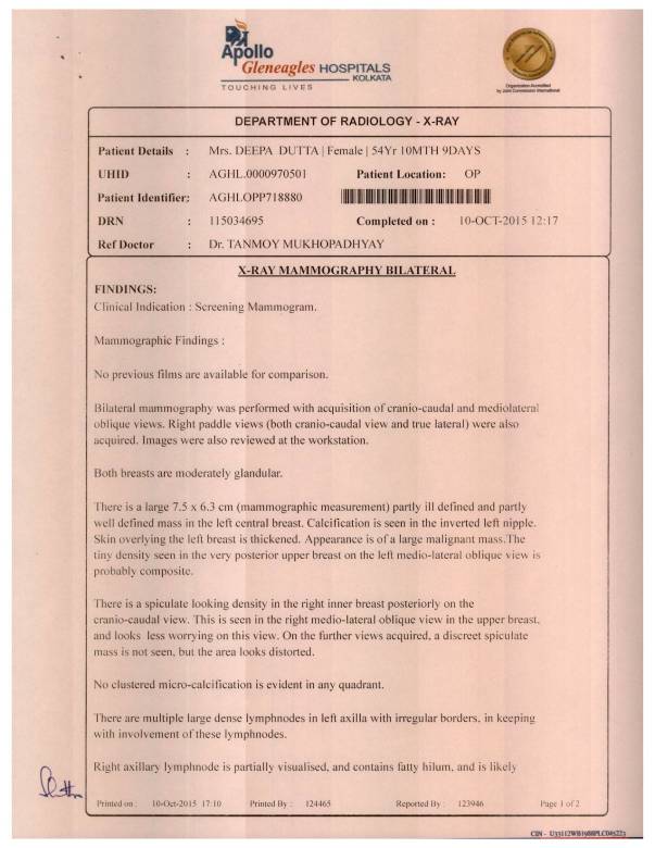 X-Ray Mammography 1/2 X-Ray Mammography 1/2