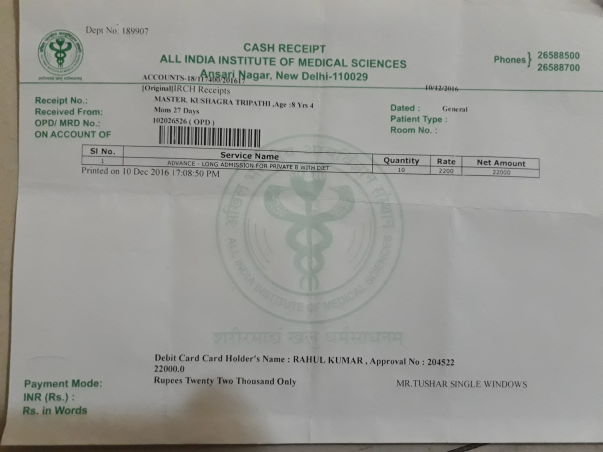 I am sharing discharge summary and a payment receipt.