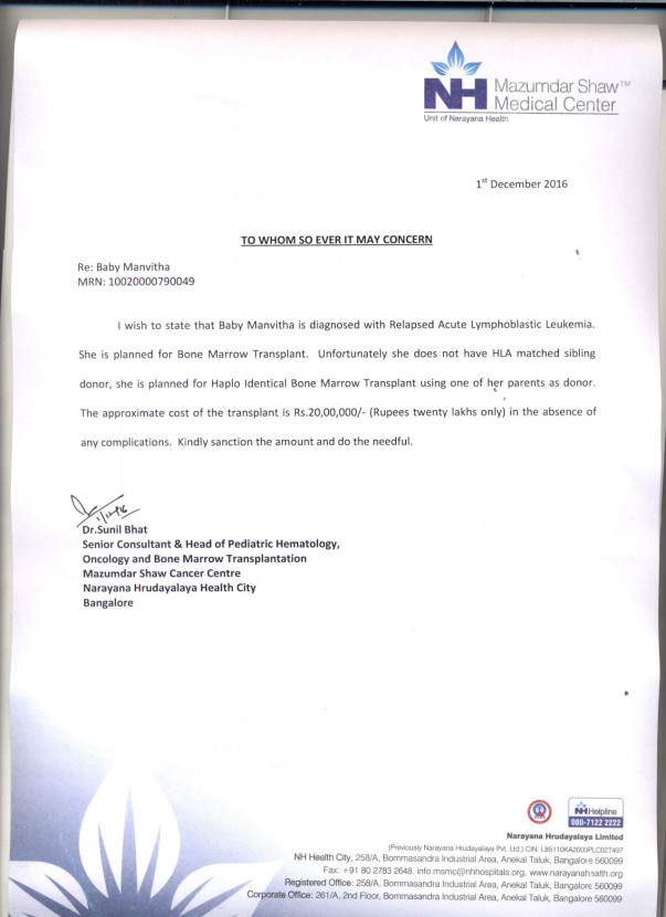 Manvitha's Estimation Letter