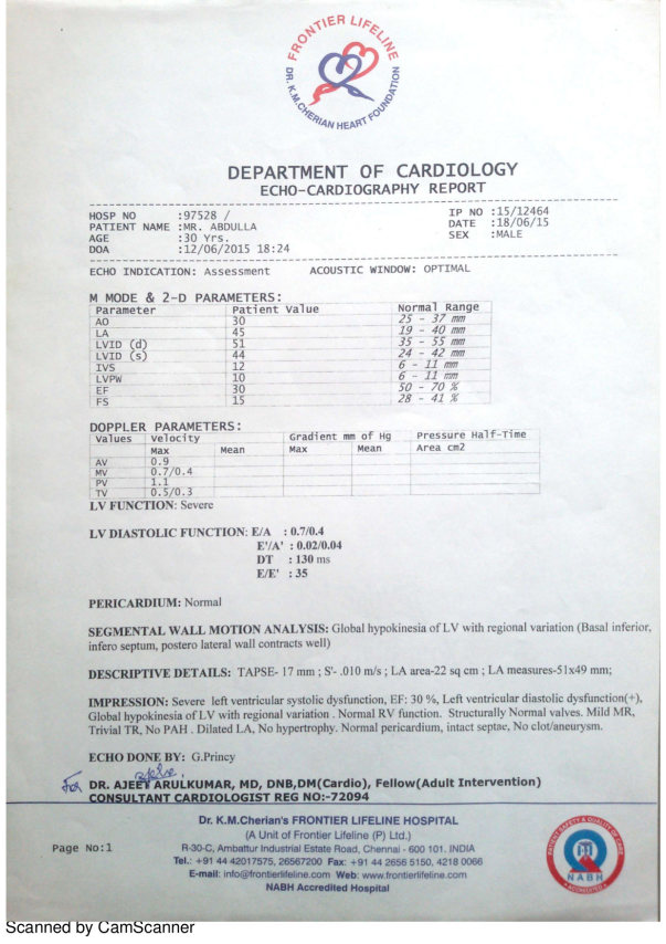 1. Chennai Hospital Report