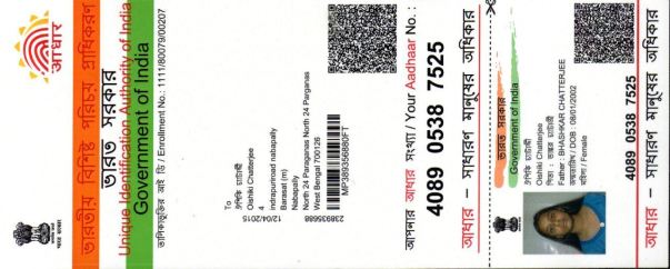 Rini's Aadhar Card