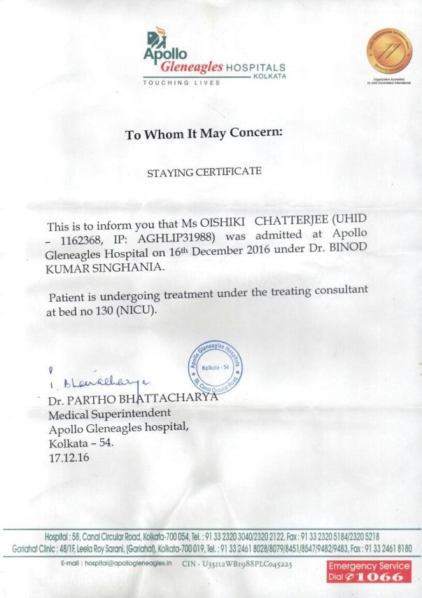 Staying Certificate