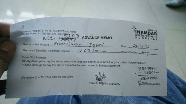 Hospital Advance memo