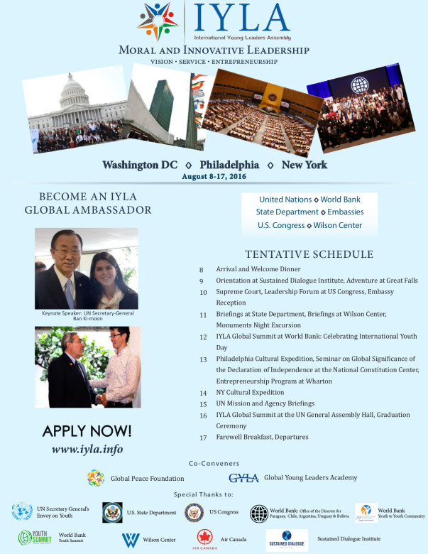 IYLA 2016 program schedule