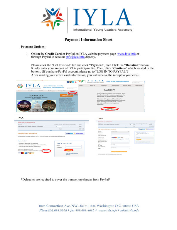 IYLA 2017 participation payment info