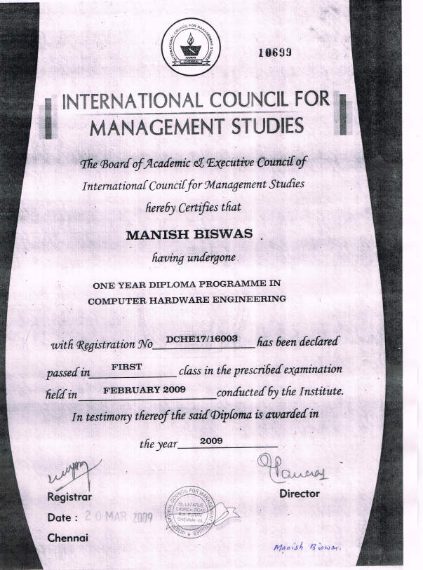 Computer Hardware Engineering Certificate