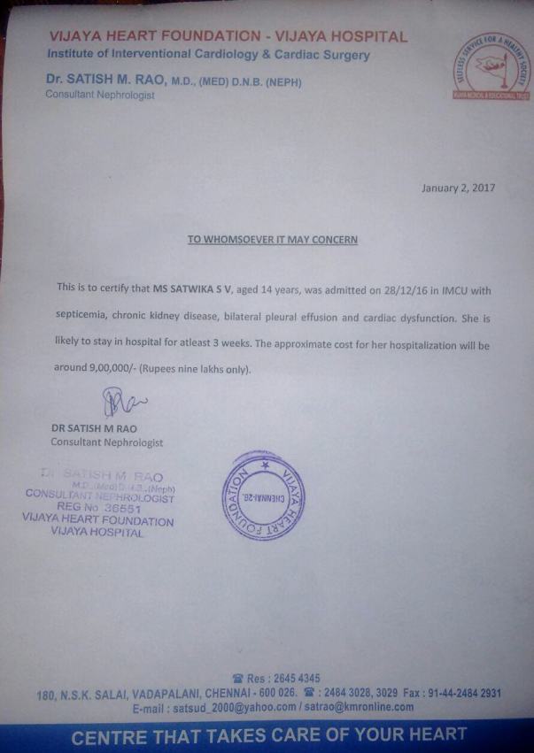 Hospitalization Charges @ Vijay Hospital