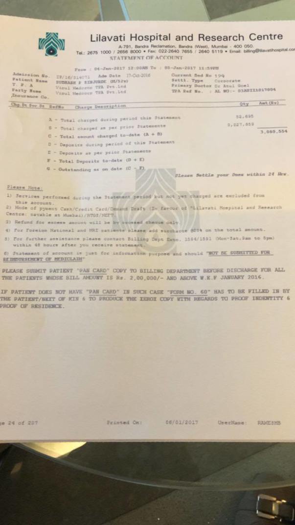 Current Hospital Bill -3