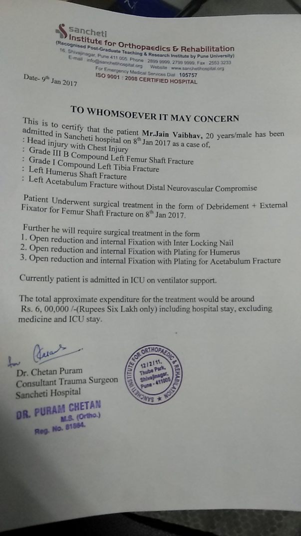 Medical Expenses Quotation(EXCLUDING MEDICINES and ICU STAY)