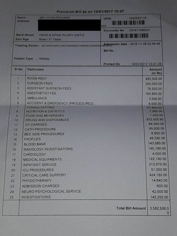 Provisional Bill as on 10-Jan-2017