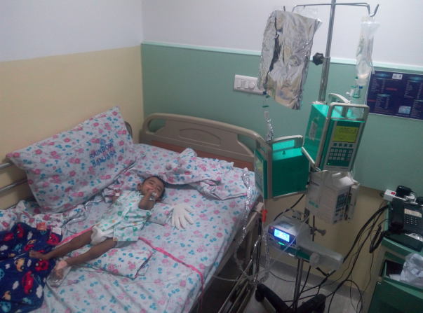 Helping her to gain weight and body mass with the TPN