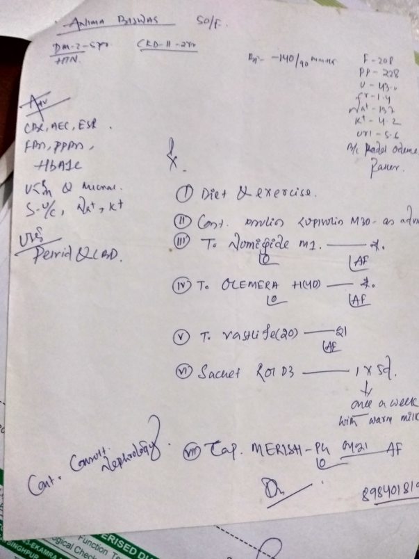 Eye test Dr prescription