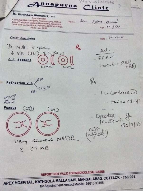 Eye test medical report 1