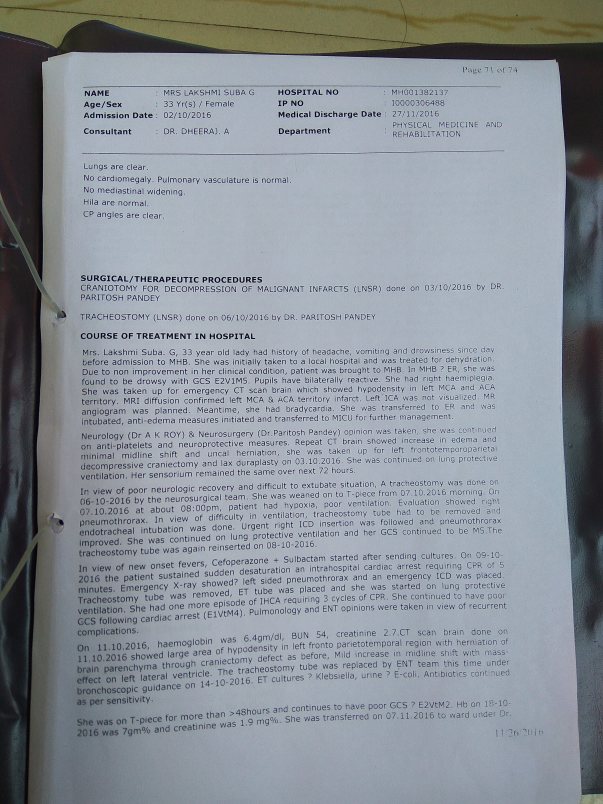 Discharge Summary report