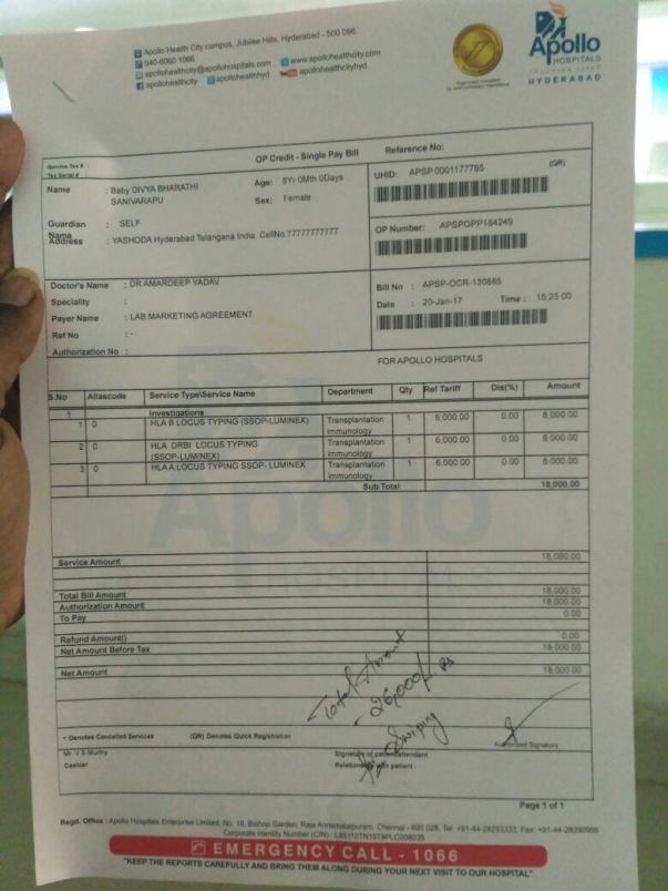 Initial Test Bills