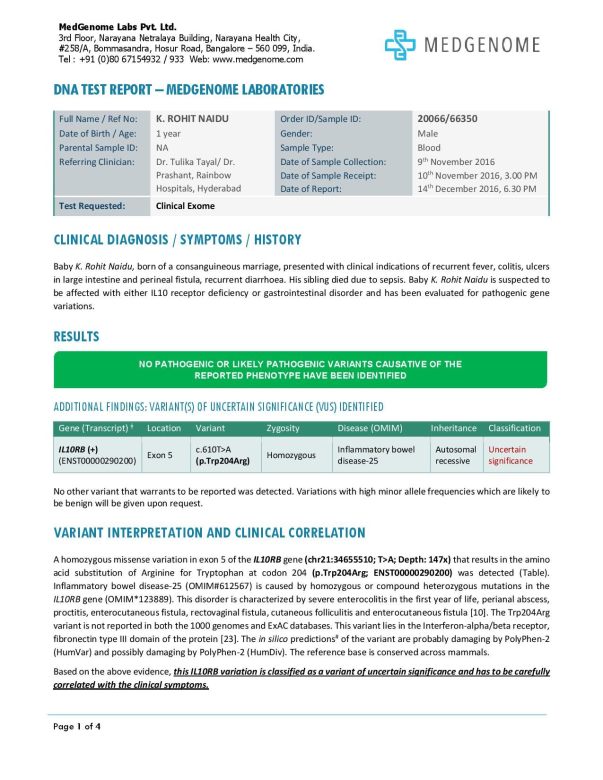 Genetic Report