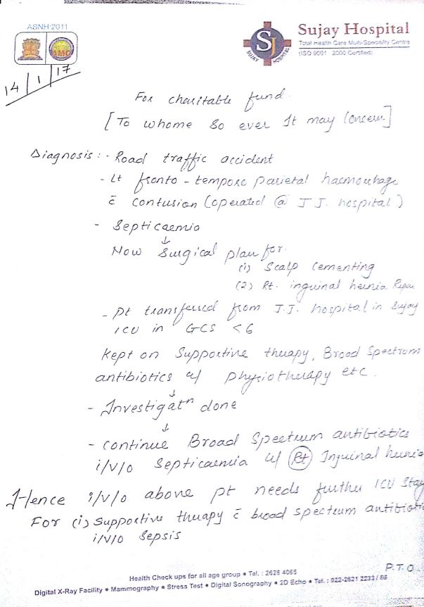 Doctor's letter page 1