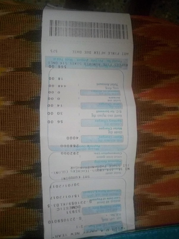 Electricity bill paid using funds contributed
