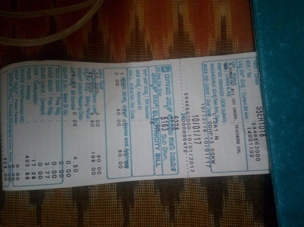 Electricity bill paid using funds contributed