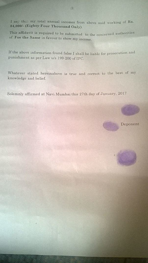 Income Affidavit1