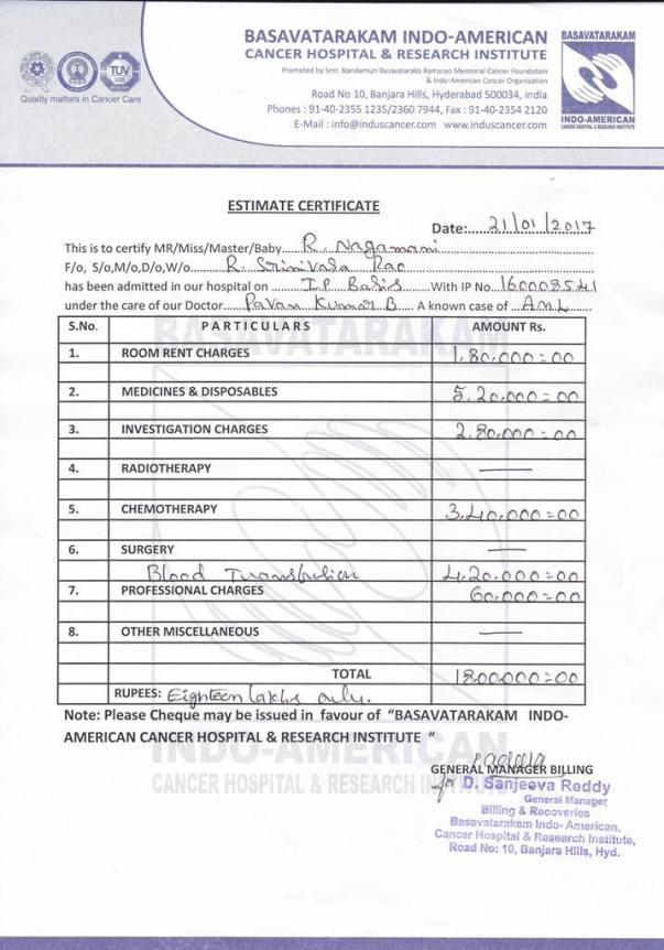 Medical Estimation Letter