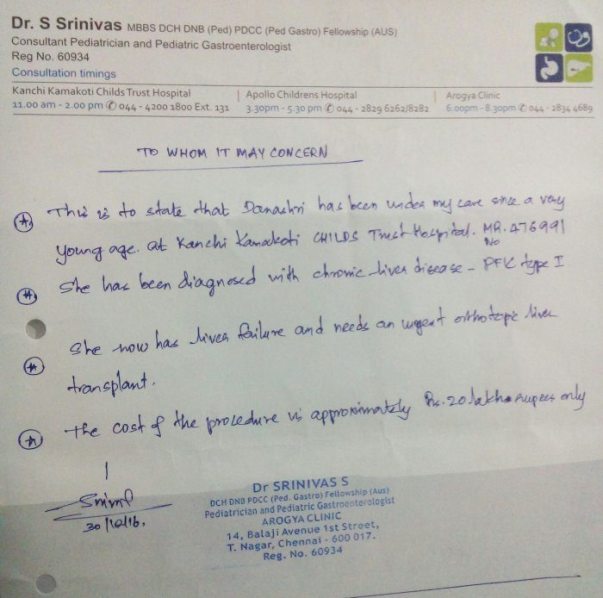 Letter from doctor