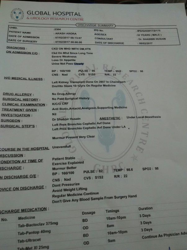 discharge slips