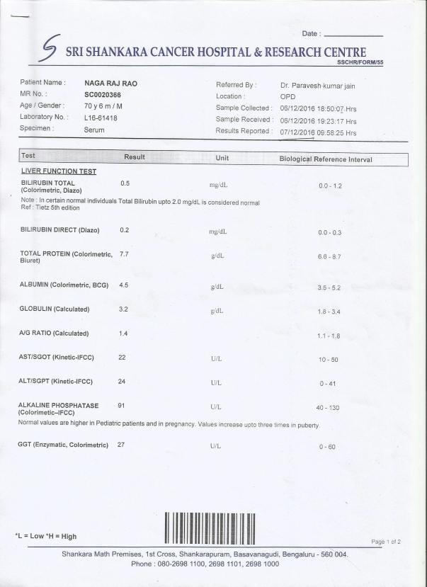 Blood report 1
