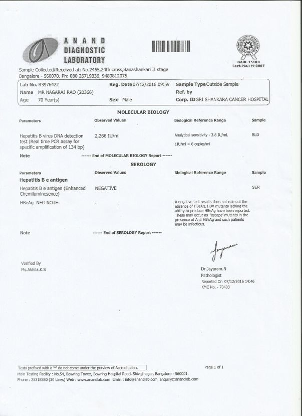 Blood report 2