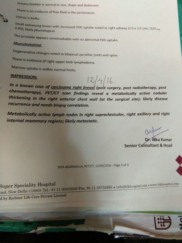 report as on 24-4-16