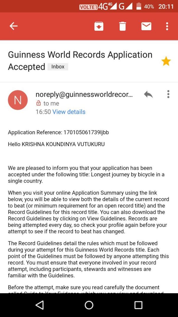 Guinnes World Record Appoval