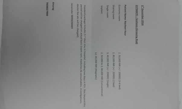 Medical Estimate