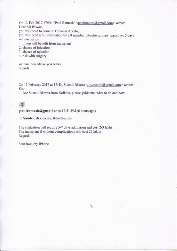 Mail received confirming heart transplant recommendation
