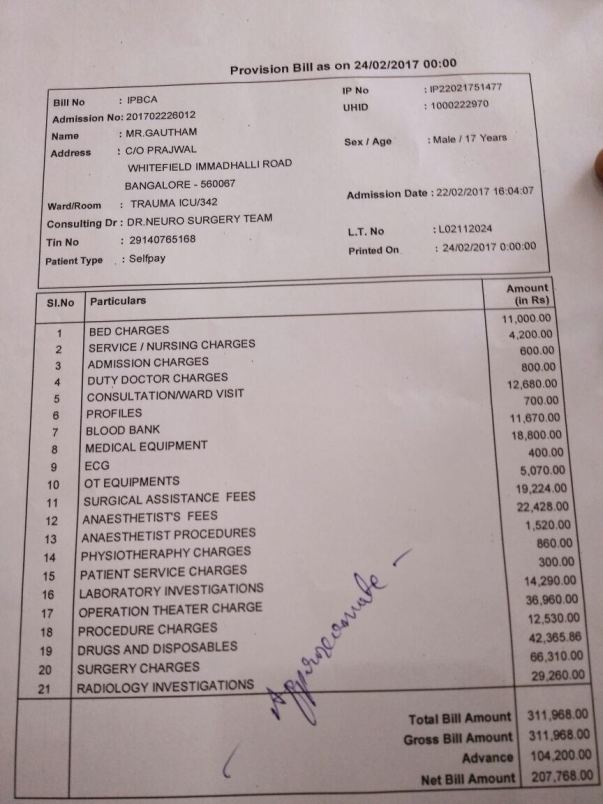 Medical Expenses Bill