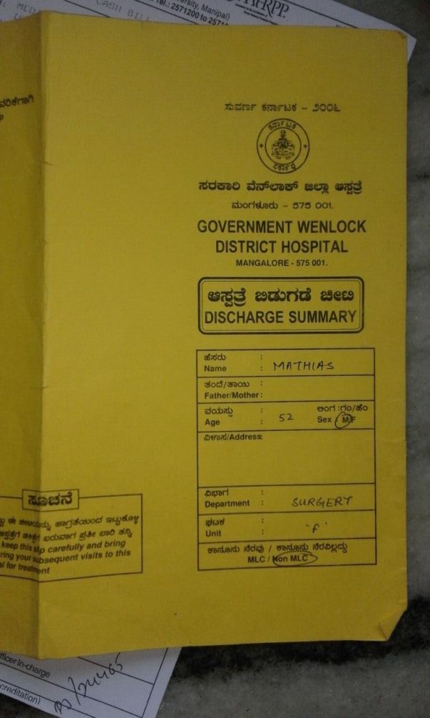 Discharge file and Hospital details