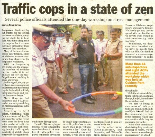 Stress Management Workshop for Blr Traffic Police