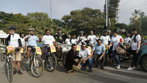 Peace Bycycle Rally - Bangalore .