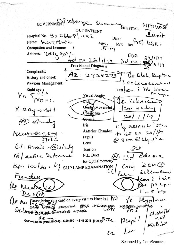 Karthik Medical Report