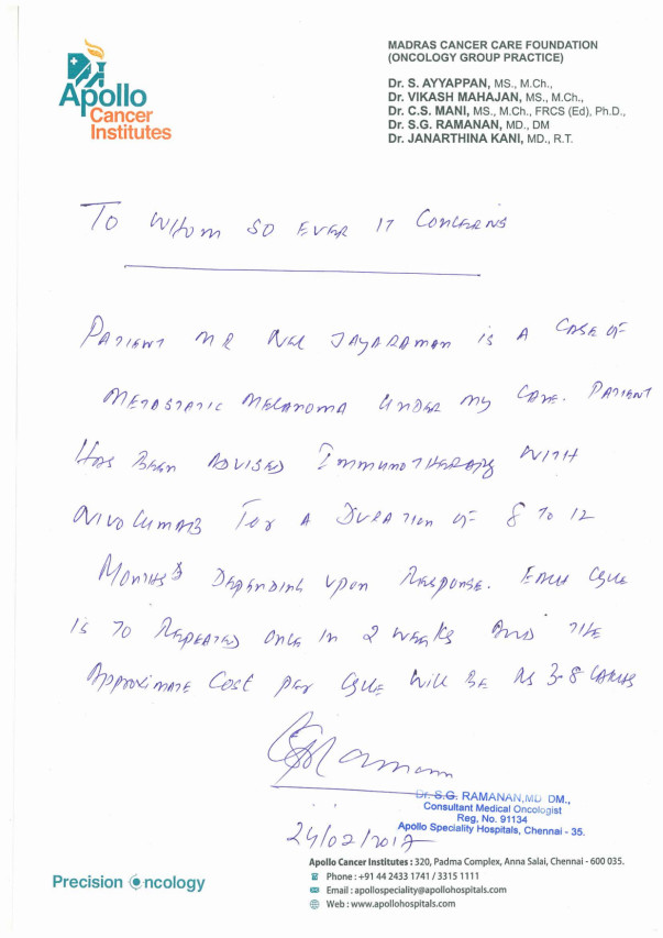 Doctor's statement