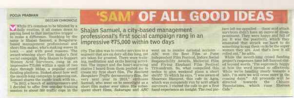 Coverage in Deccan Chronicle 4.3.2017