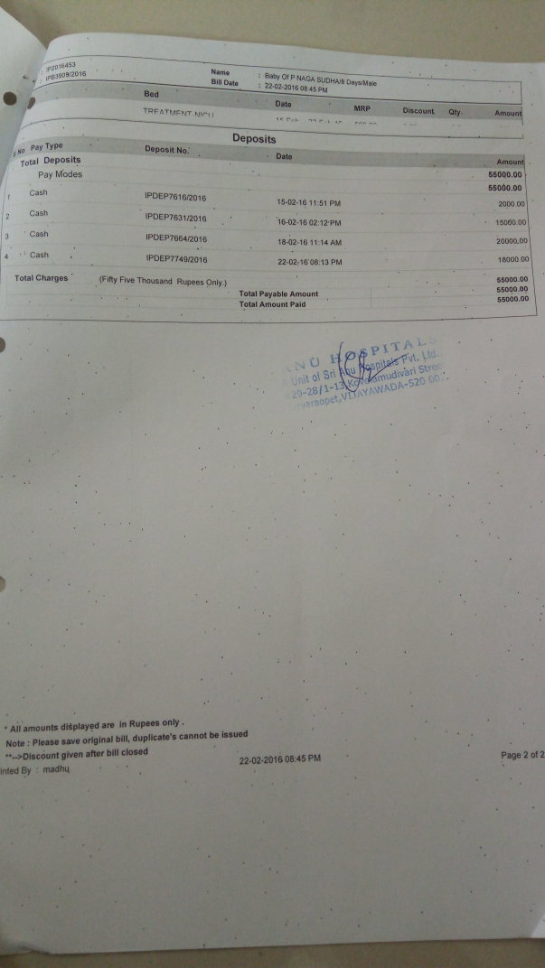 Total bills from baby birth Above2L we spend on bills